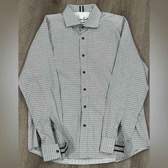 Robert Graham XL TG Speckled Black Pattern Dress Button Front Shirt Lux - Picture 2 of 9